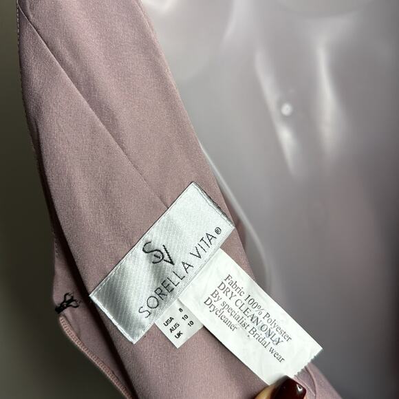 SORELLA VITA Mauve Off Shoulder Flutter Sleeve Chiffon V-Neck Maxi Dress Women’s - Picture 6 of 9